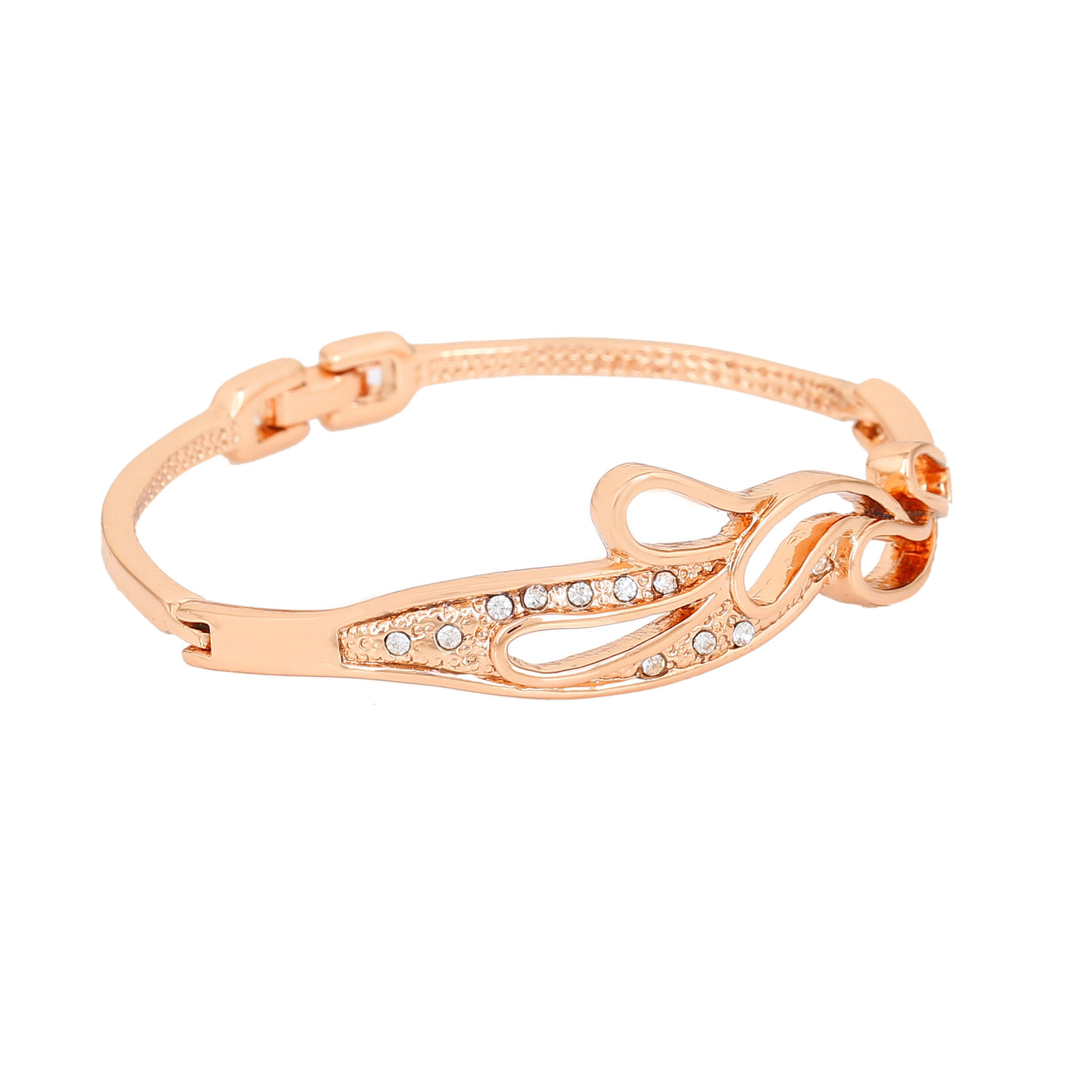 Estele Rose Gold Plated Astonishing Bracelet with Crystals for Women