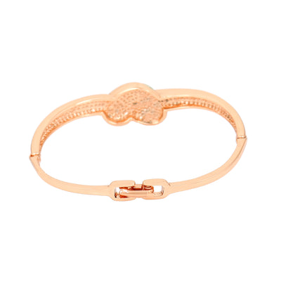 Estele Rose Gold Plated Knot Designer Enamel Bracelet for Women
