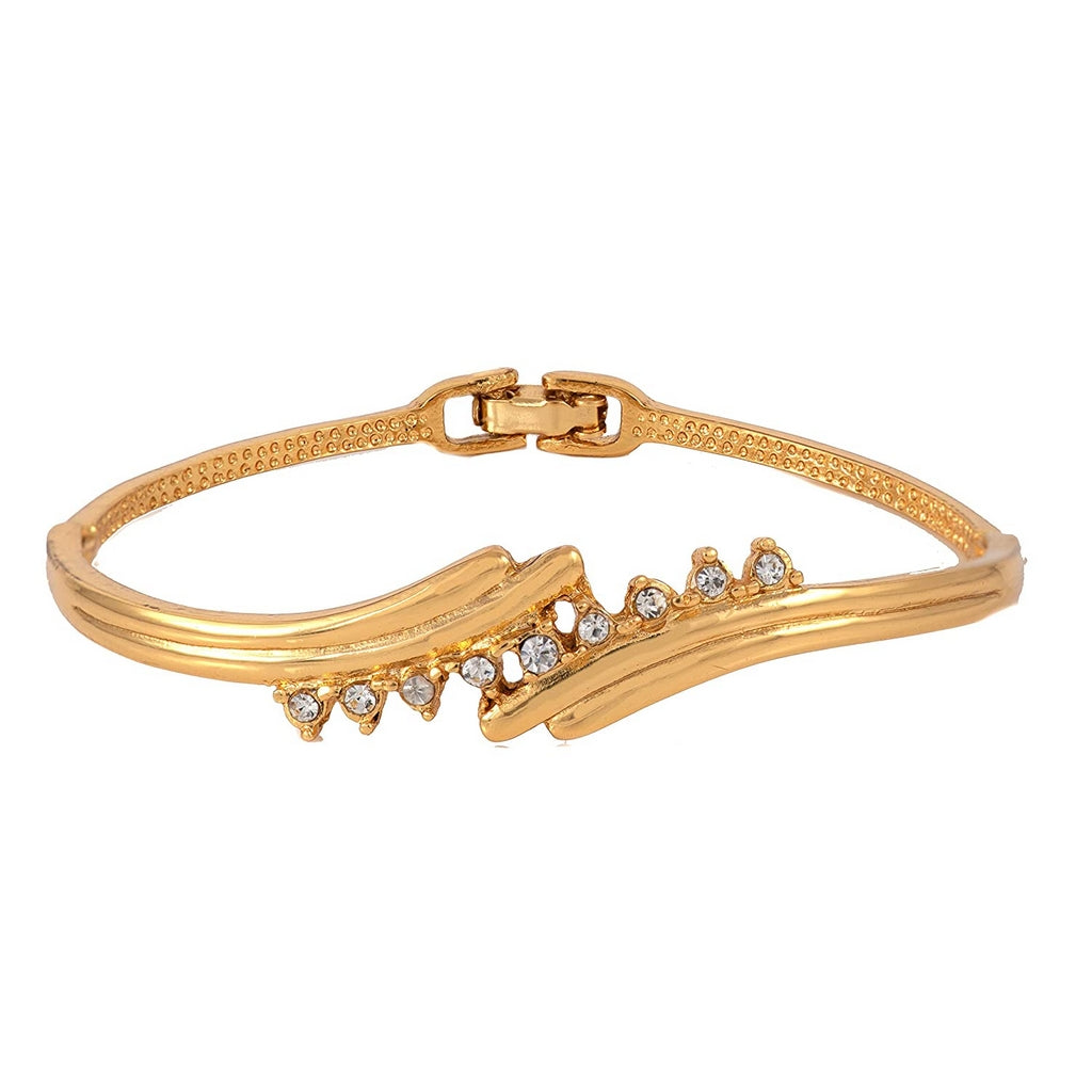 Estele  Gold Plated Serrated Wave Cuff Bracelet    for women