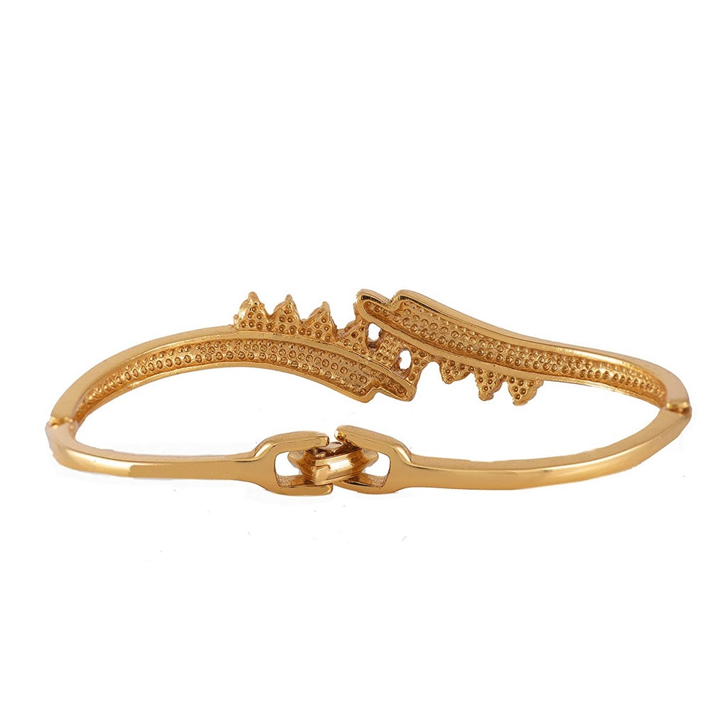 Estele  Gold Plated Serrated Wave Cuff Bracelet    for women