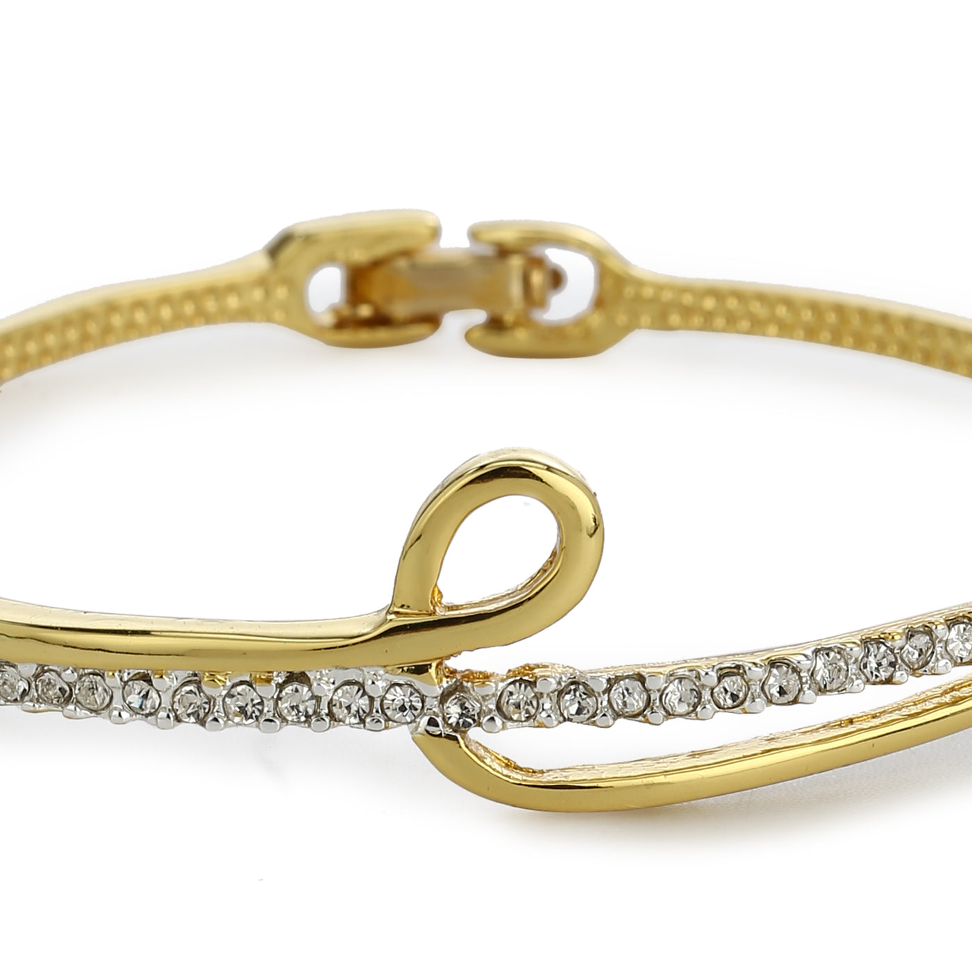 Gold Plated White Stone Bracelet For Womens