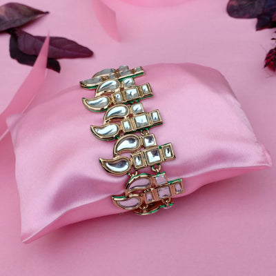 Estele Gold Plated Traditional Kundan Bracelet for Women