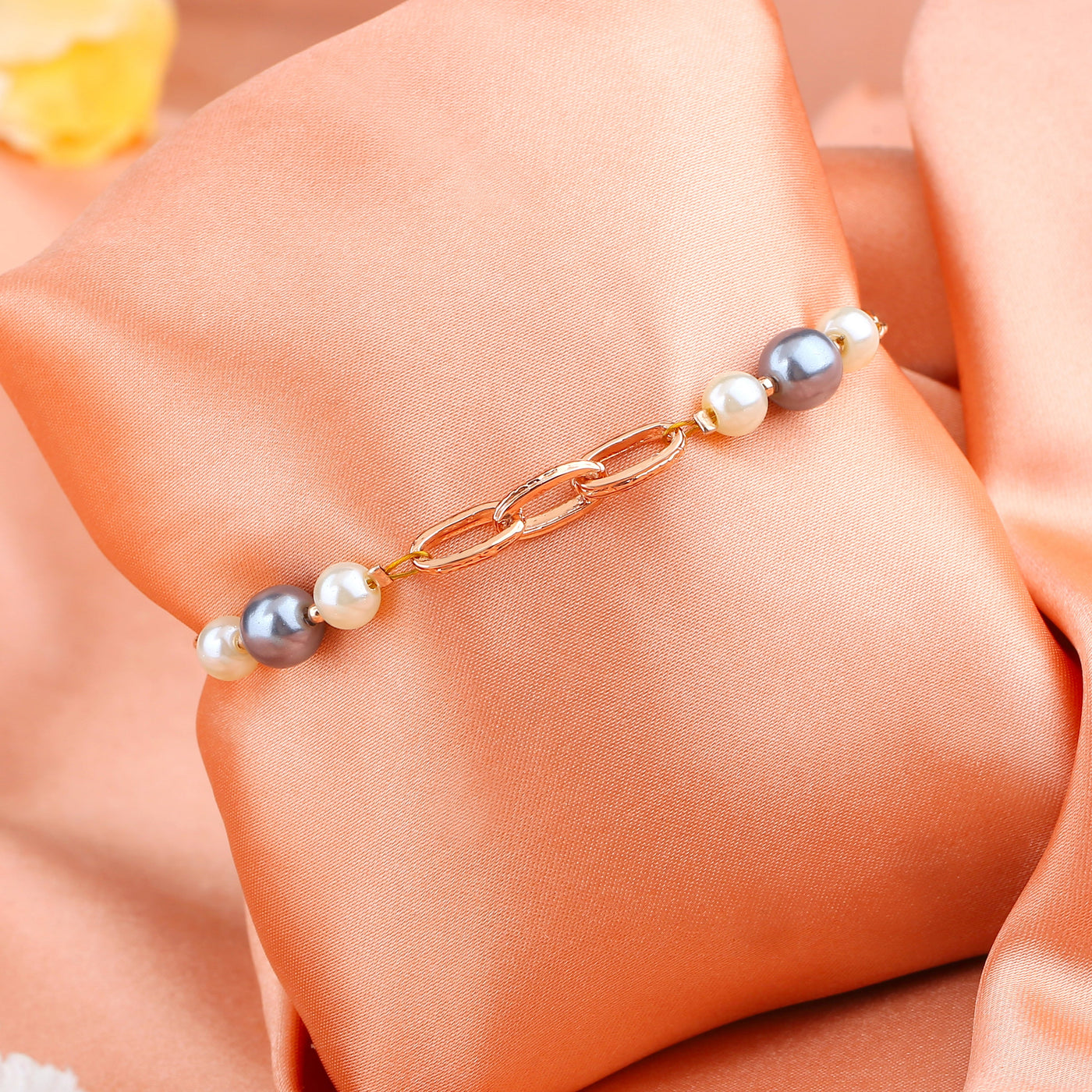 Estele Rose Gold Plated Beautiful Pearl Bracelet for Women