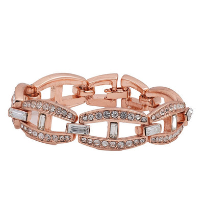 Estele rose Gold Plated Baguette Bridge Tennis Bracelet for women