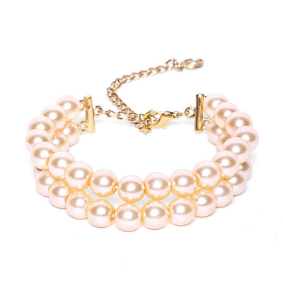 Estele Gold Plated - Creamy Pearl double line Bracelet
