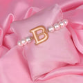 Estele Rose Gold Plated Beautiful "B" Letter Pearl Bracelet for Women