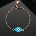 Estele Rose Gold Plated Evil Eye Enamel Charm Bracelet