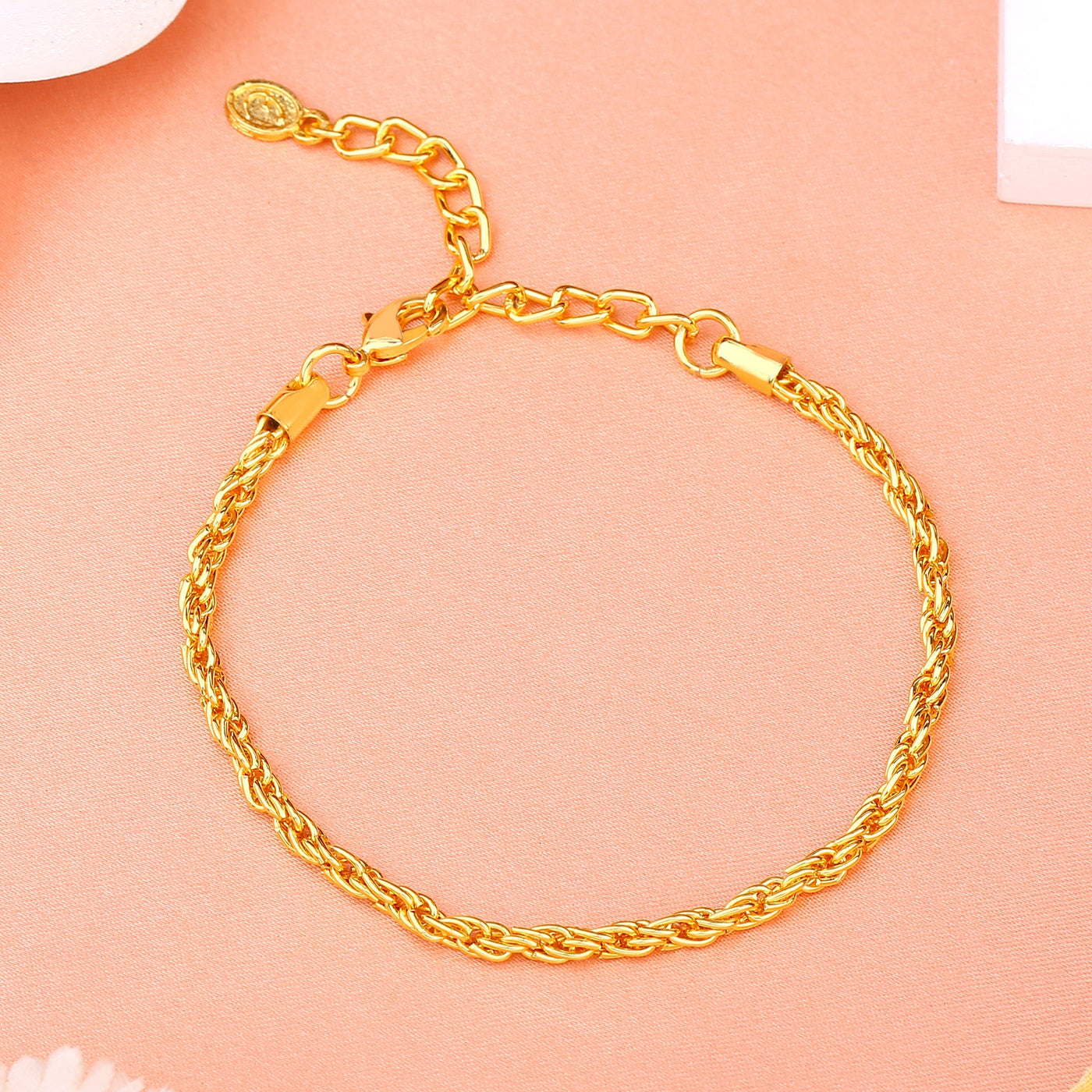 Estele Gold Plated Elegant Designer Chain Bracelet for Girls/Women