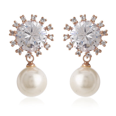 Pearl Drop AD stone Earrings