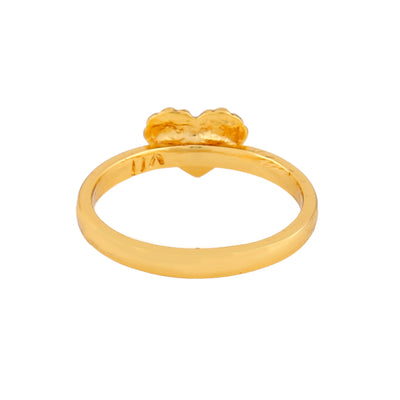 Estele Gold Plated Heart Shaped Finger Ring for Women