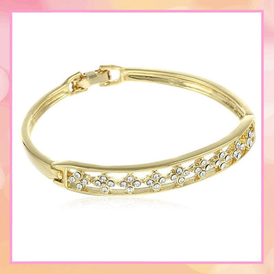 Estele - Gold Plated Floral Rivet Bracelet for women
