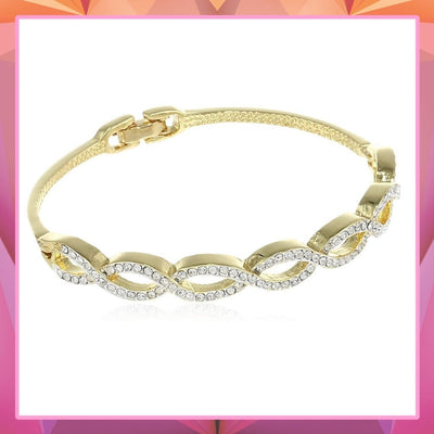 Estele  Gold Plated Plait String Cuff Bracelet for women