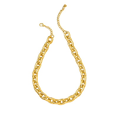 Estele Gold Plated Chunky Link Designer Cuban Necklace for Women