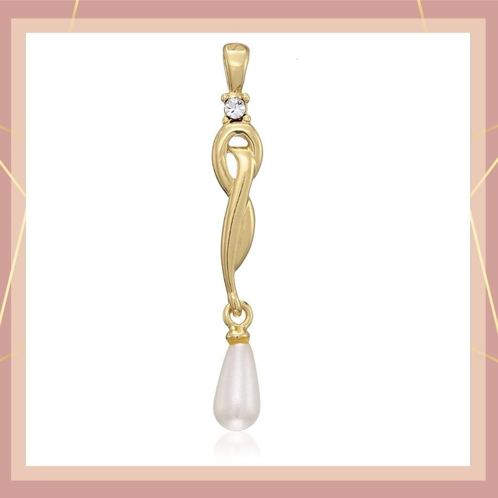 Estele 24 CT gold plated Oscar Pearl Pendant for Women