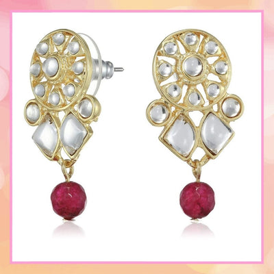 Estele Stylish Traditional Kundan Gold Plated Earrings For Women/Girls