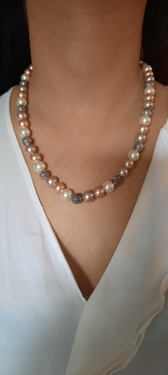 47 Inch Multi-color Freshwater Pearl Necklace from 100Sterling.com