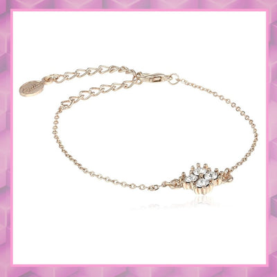 Estele Rose Gold Plated Primrose Flower Chain Bracelet for women