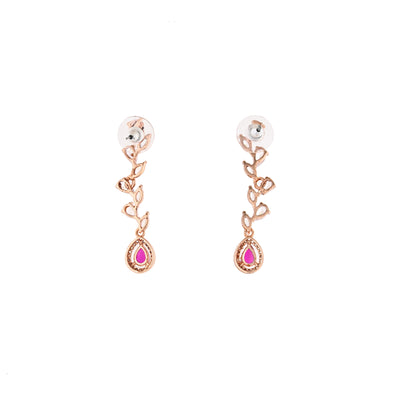 Estele Rose Gold Plated CZ Exquisite Earrings for Women