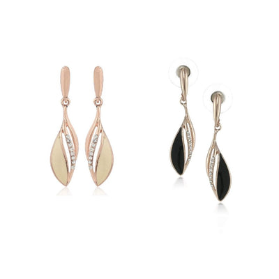 Estele Valentines Day Special Earrings For Gift Stud Earrings For Girls & Women(BLACK & WHITE)
