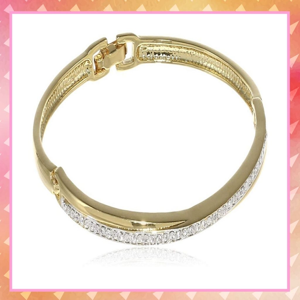 Estele Gold Plated Single Line Cuff Bracelet for women