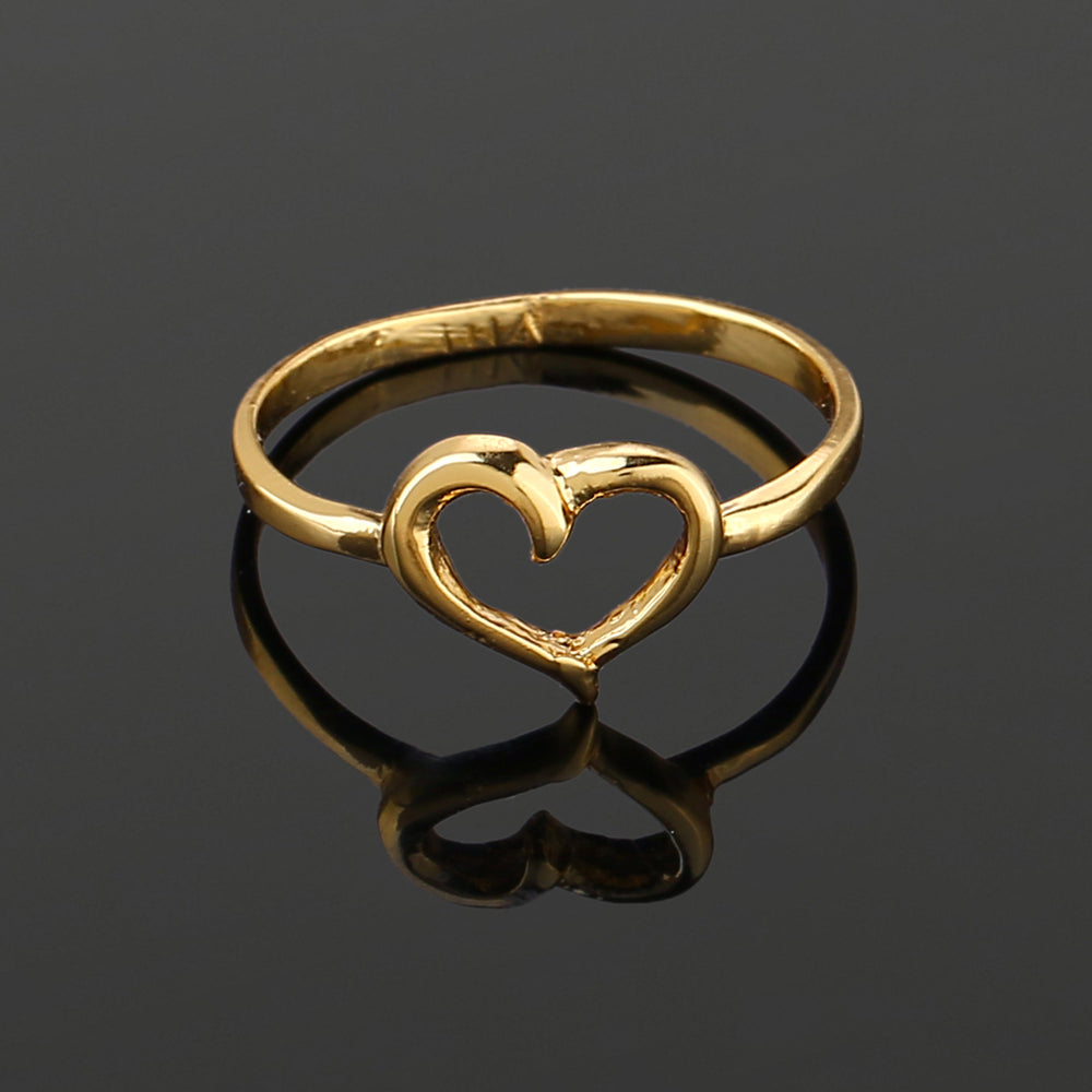 Buy Estele Gold Plated Heart Shaped Finger Ring for Women Online