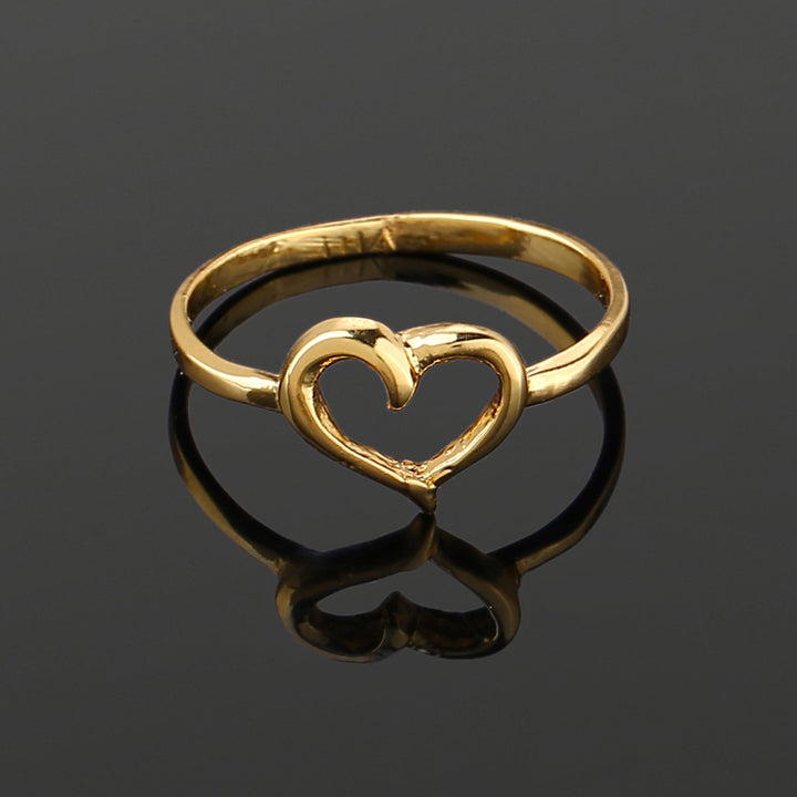 Estele Gold Plated Heart Shaped Finger Ring for Women