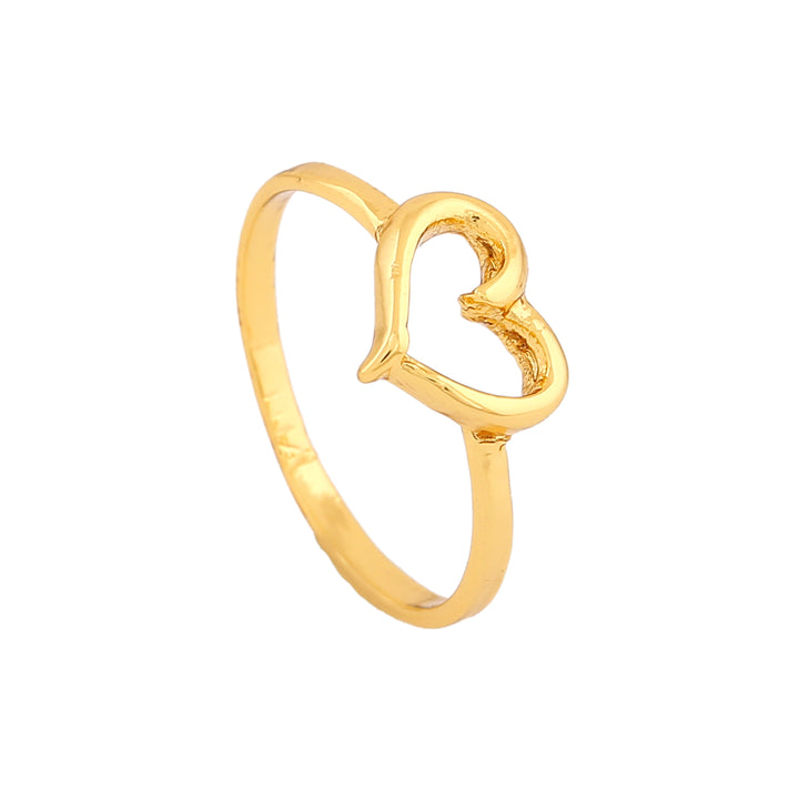 Estele Gold Plated Heart Shaped Finger Ring for Women