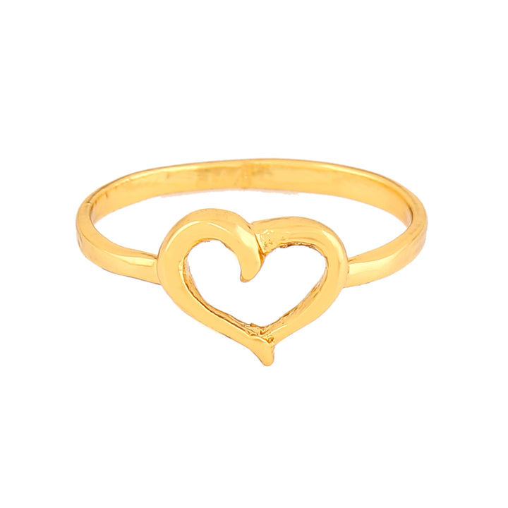 Estele Gold Plated Heart Shaped Finger Ring for Women