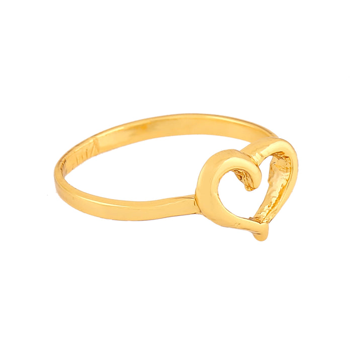 Estele Gold Plated Heart Shaped Finger Ring for Women