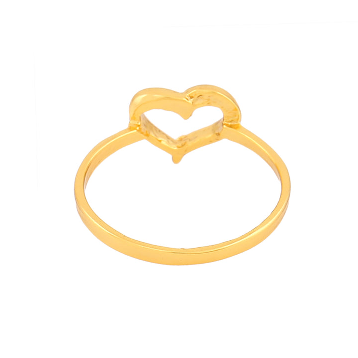 Estele Gold Plated Heart Shaped Finger Ring for Women