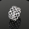 Estele Rhodium Plated Mesh Designer Finger Ring for Women