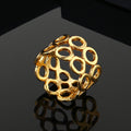 Estele Gold Plated Mesh Designer Finger Ring for Women