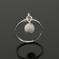 Estele Rhodium Plated Textured Drop Finger Ring for Women