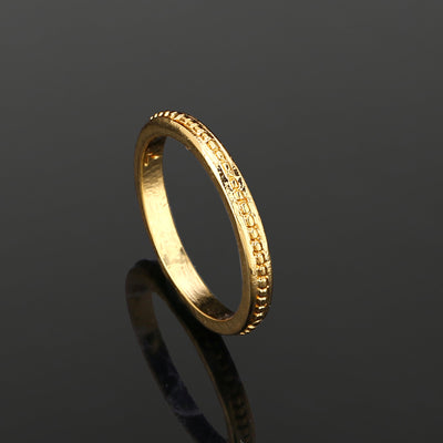 Estele Gold Plated Dotted Designer Finger Ring for Women