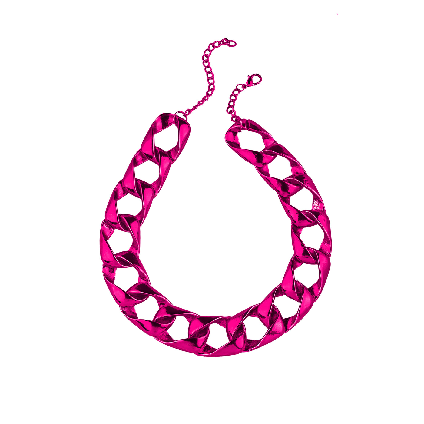 Estele Metallic Pink Plated Chunky Cuban Designer Necklace for Women