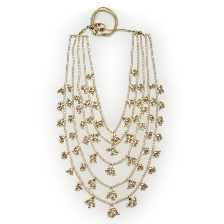 Estele 24 Carat Gold plated Regal Pearl And Kundan Panchlada