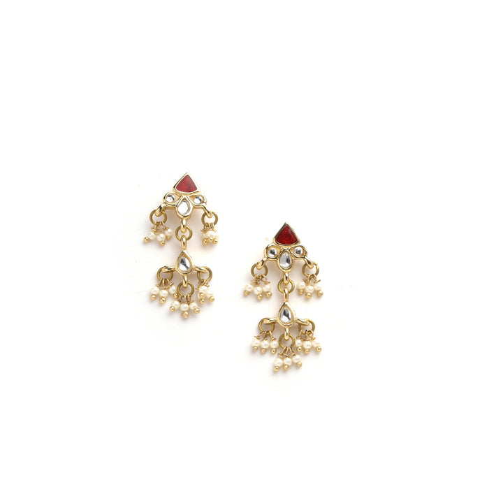 Estele 24 Carat Gold plated Regal Pearl And Kundan Panchlada