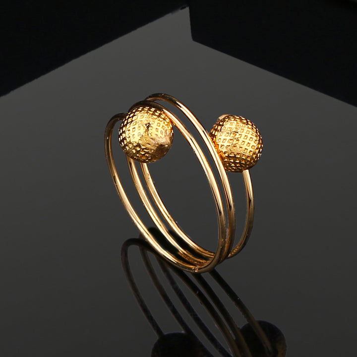 Estele Gold Plated Twisted Loop Finger Ring for Women