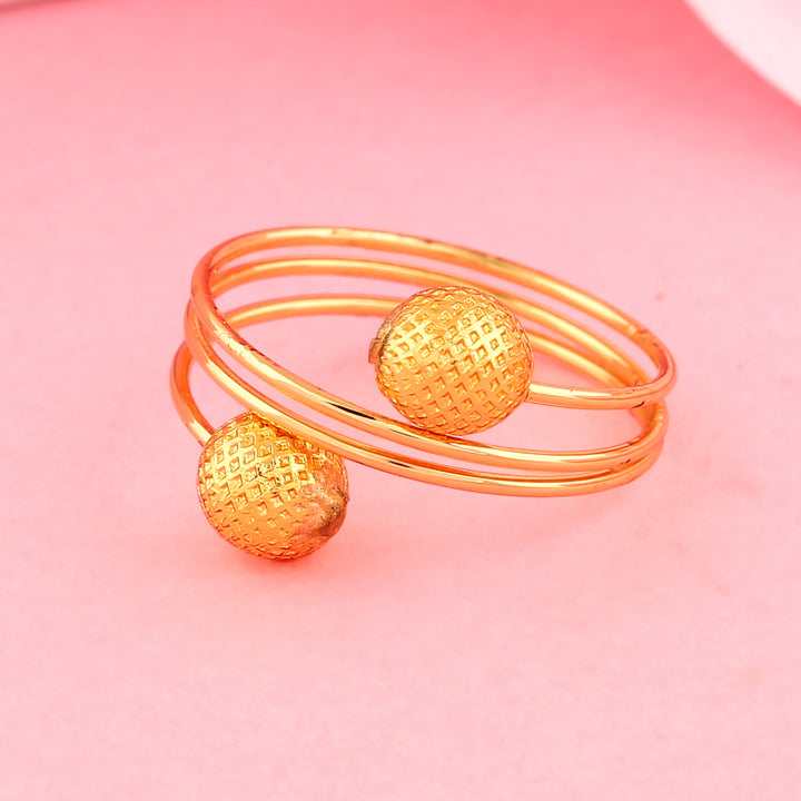 Estele Gold Plated Twisted Loop Finger Ring for Women