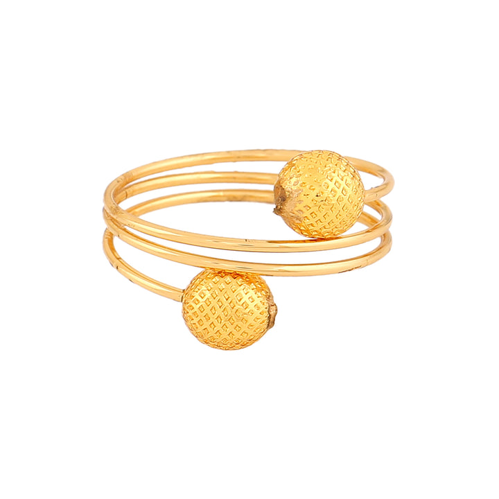 Estele Gold Plated Twisted Loop Finger Ring for Women