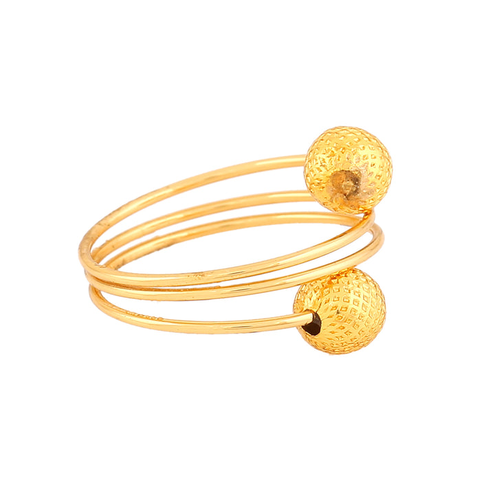 Estele Gold Plated Twisted Loop Finger Ring for Women