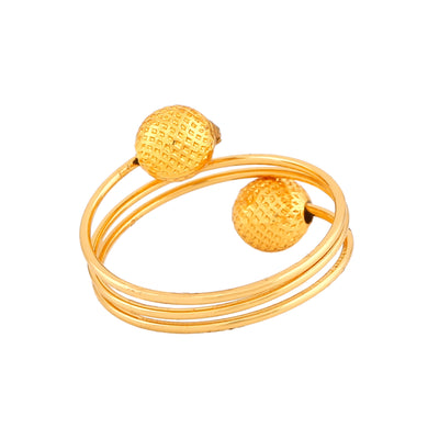 Estele Gold Plated Twisted Loop Finger Ring for Women
