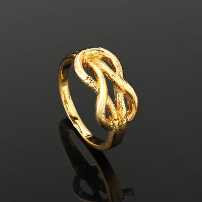 Estele Gold Plated Infinity Knot Designer Finger Ring for Women