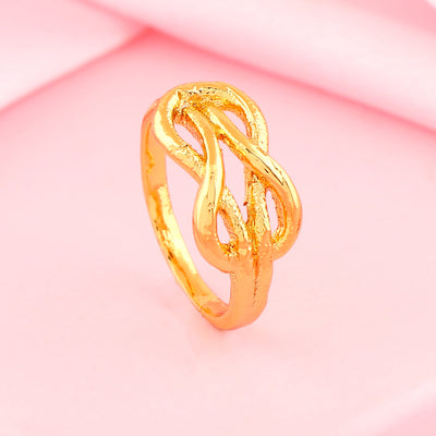 Estele Gold Plated Infinity Knot Designer Finger Ring for Women