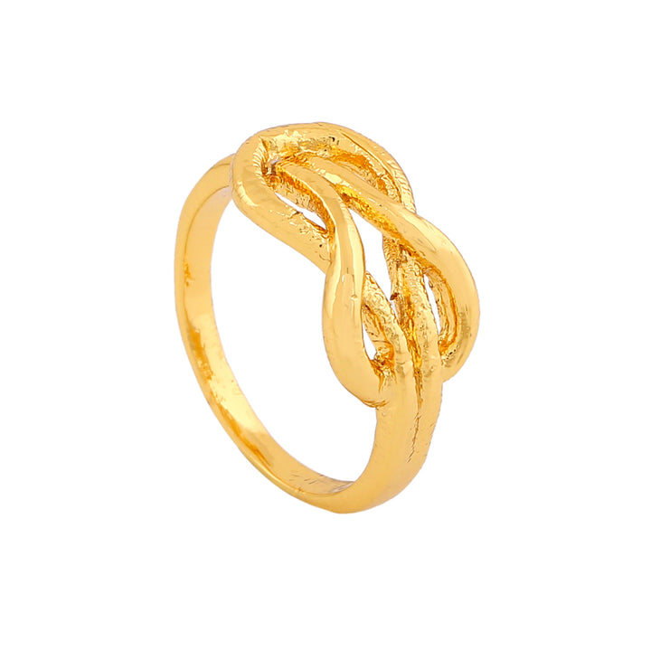 Estele Gold Plated Infinity Knot Designer Finger Ring for Women