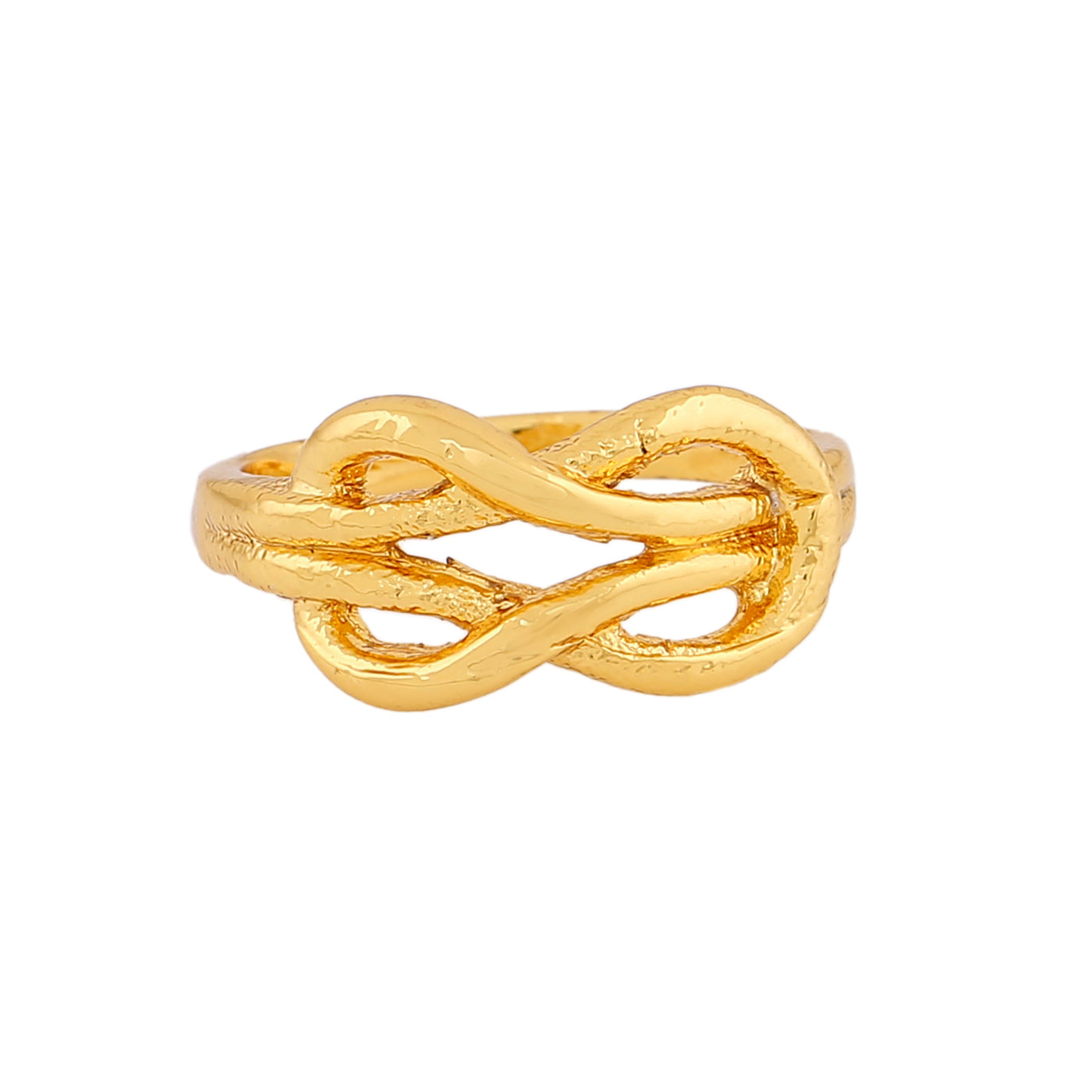 Estele Gold Plated Infinity Knot Designer Finger Ring for Women