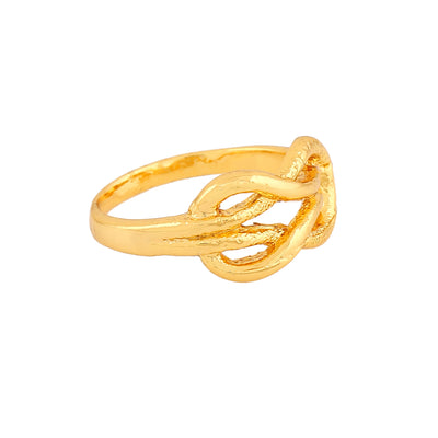 Estele Gold Plated Infinity Knot Designer Finger Ring for Women