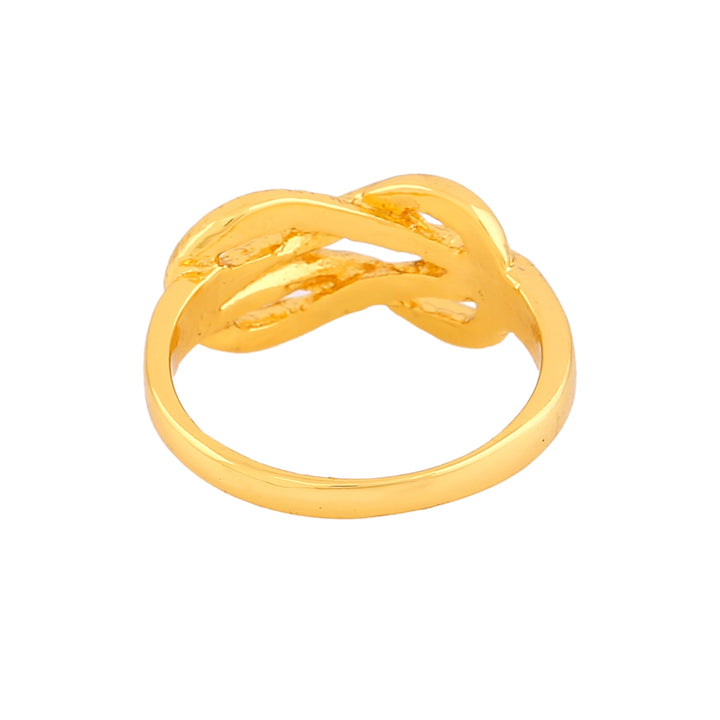 Estele Gold Plated Infinity Knot Designer Finger Ring for Women