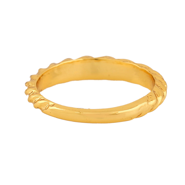 Estele Gold Plated Twisted Textured Finger Ring for Women