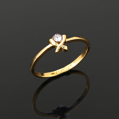 Estele Gold Plated Lovely Finger Ring with Crystals for Women